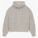 Fear Of God Essentials Cable Knit Hoodie Silver Cloud