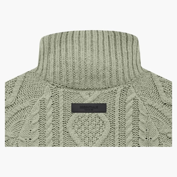 Fear of God Essentials Cable Knit Turtleneck Seafoam