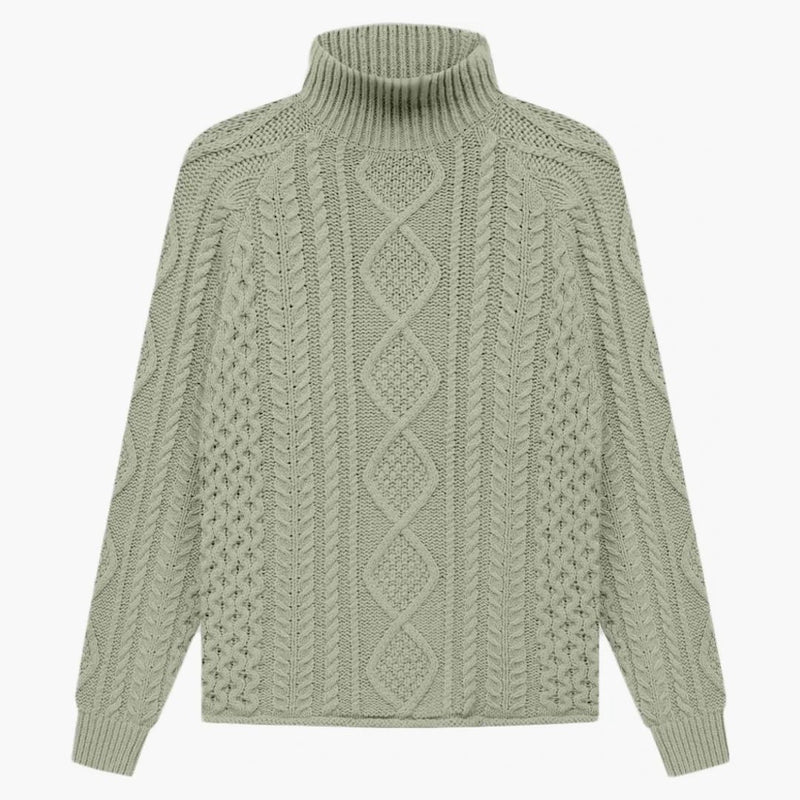 Fear of God Essentials Cable Knit Turtleneck Seafoam