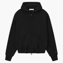 Fear Of God Essentials Classic Fleece Zip-up Hoodie Jet Black