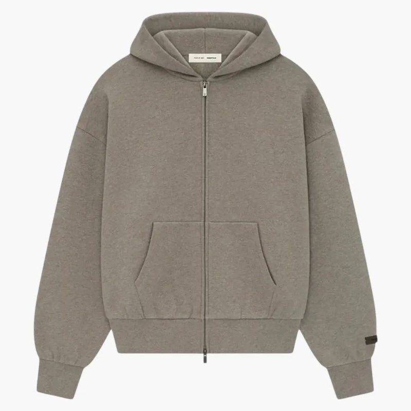 Fear Of God Essentials Classic Hood Zip Up Sweatshirt Homestead Heather