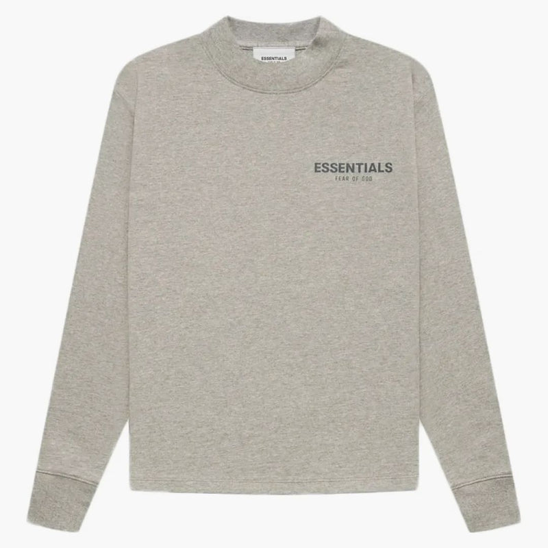 Fear Of God Essentials Core Collection Kids L/s T-shirt Dark Heather Oatmeal