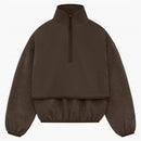 Fear Of God Essentials Core Collection Kids Nylon Fleece Mockneck Wood/heather Wood