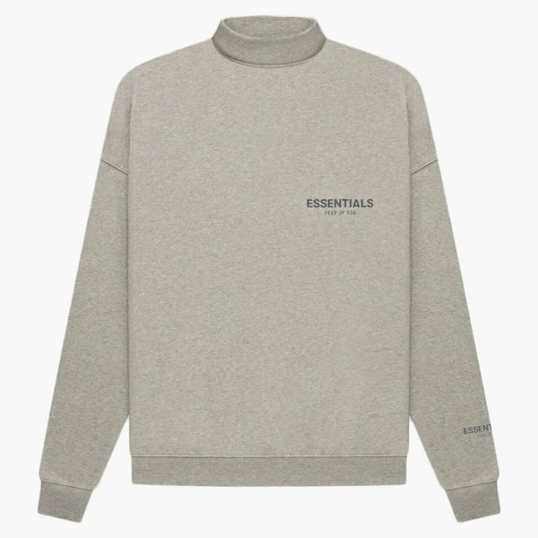 Fear of God Essentials Core Collection pullover Mockneck Dark Heather OaTMeal