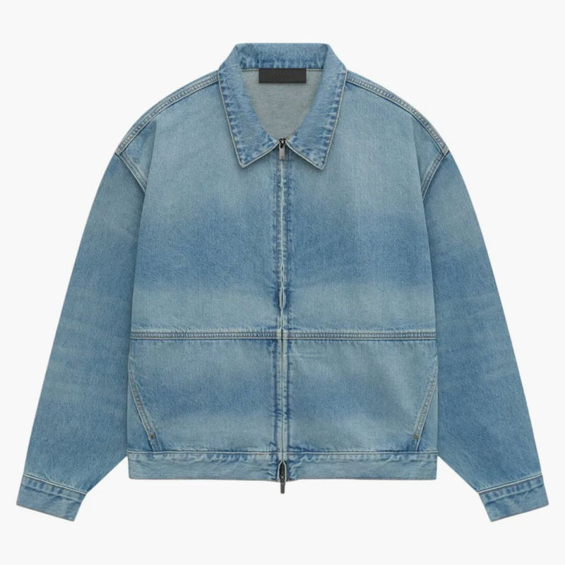 Paure of God Essentials Denim Trucker Jacker Vintage Blue