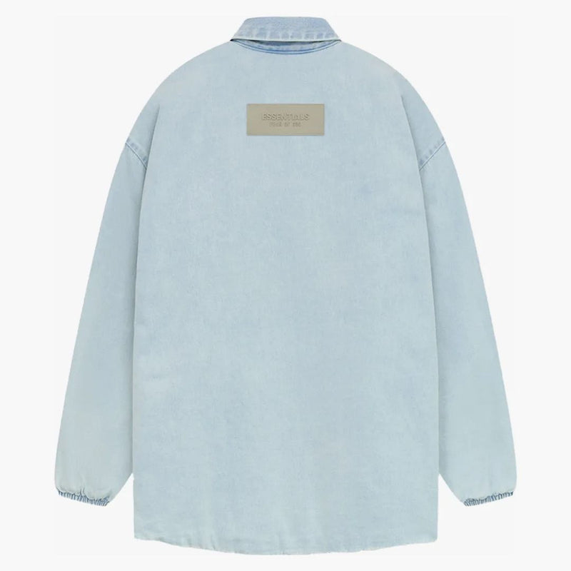 Strach z Boha Essentials plněná košile bunda Světlo Wash Denim