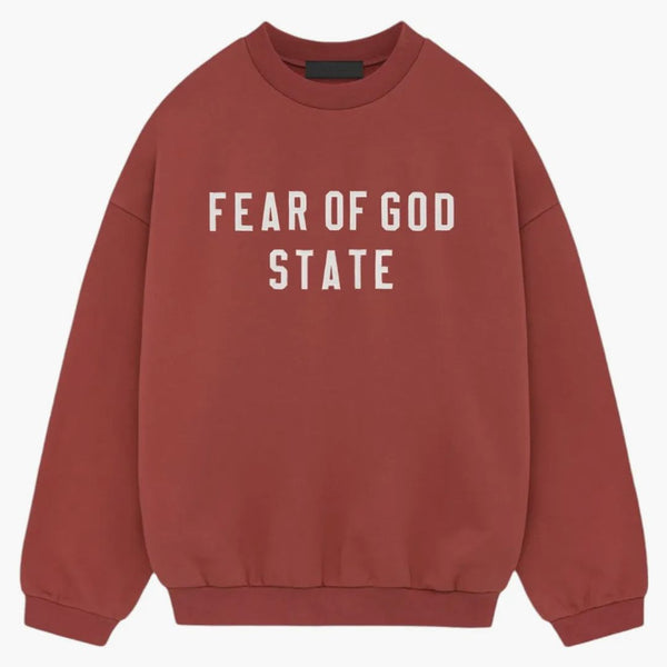 Paura di Dio Essentials Heavy Fleece CreWneck Crimson