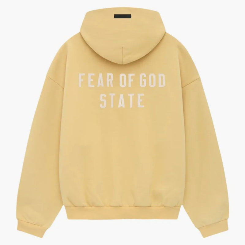 Paura di Dio Essentials pesante pile FullZip Hoodie Amber