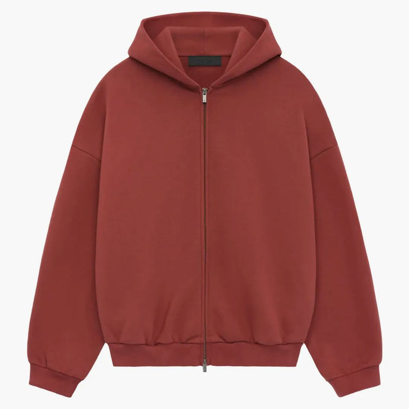 Paura di Dio Essentials pesante pile Fullzip Crimson