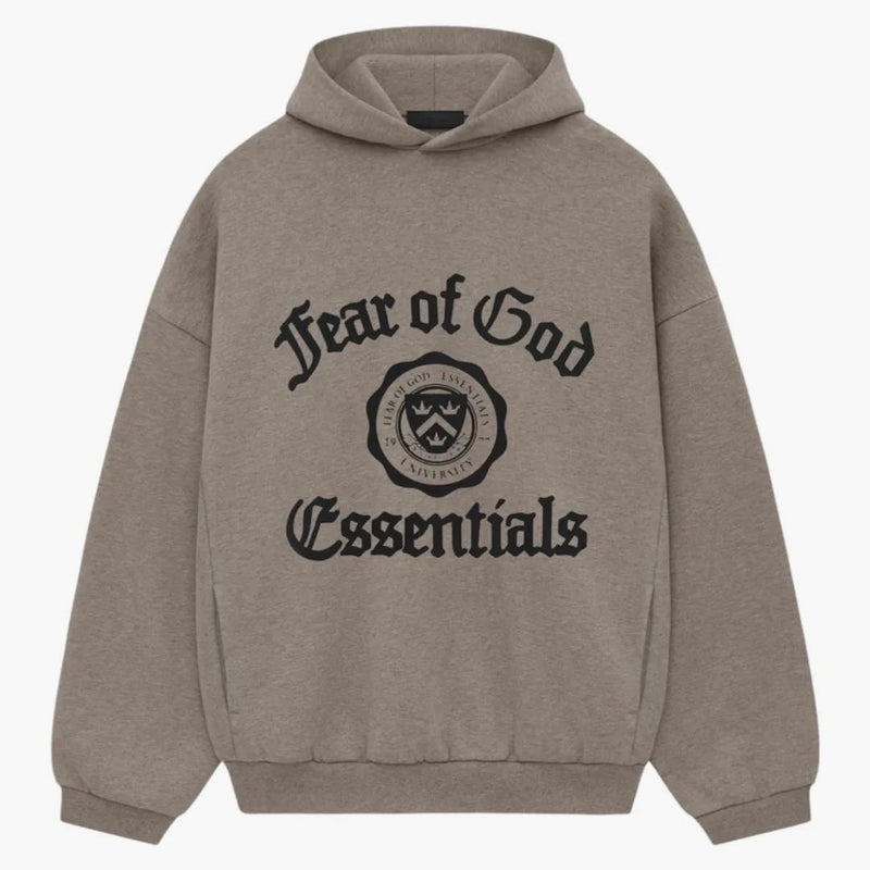Fear Of God Essentials Heavy Fleece Vintage Shrunken Hoodie Heather Gray