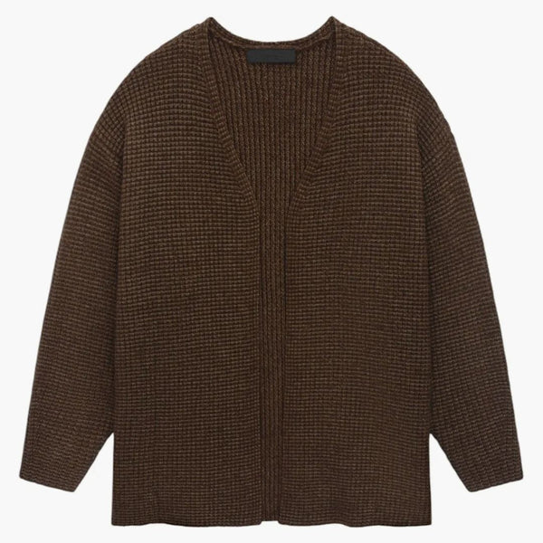 Fear of God Essentials Heavy Waffle Cardigan Brown