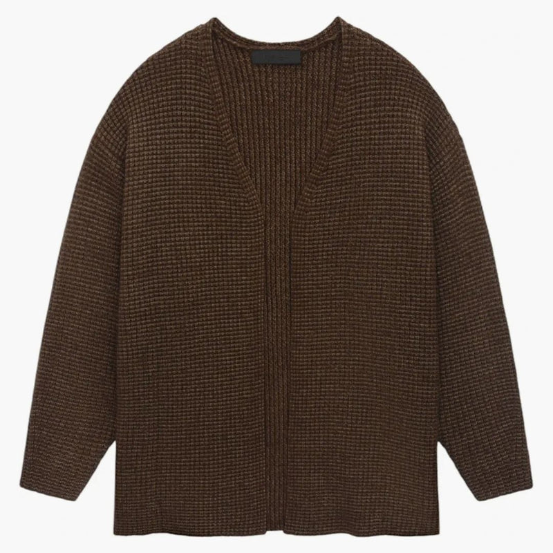 Strach z Boha Essentials Heavy Waffle Cardigan Brown