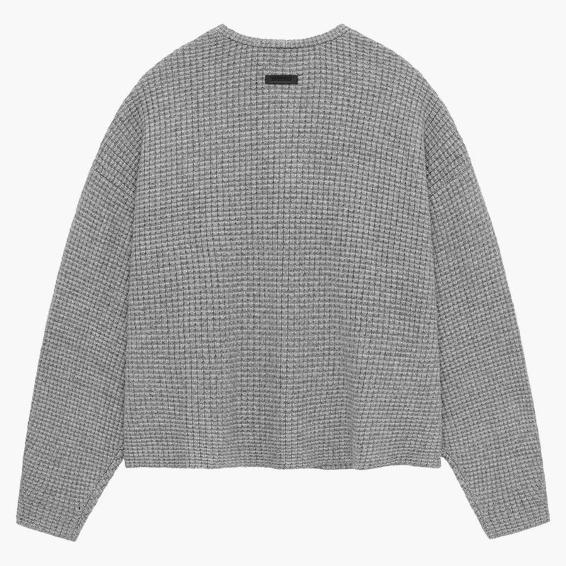 Strach z Boha Essentials Heavy Waffle Cardigan Dark Heather
