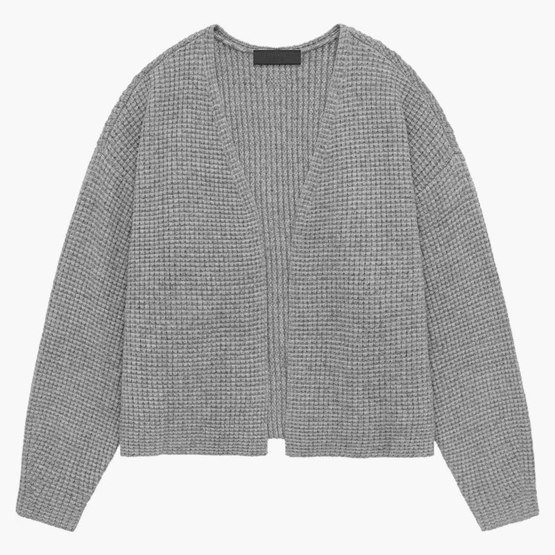 Strach z Boha Essentials Heavy Waffle Cardigan Dark Heather