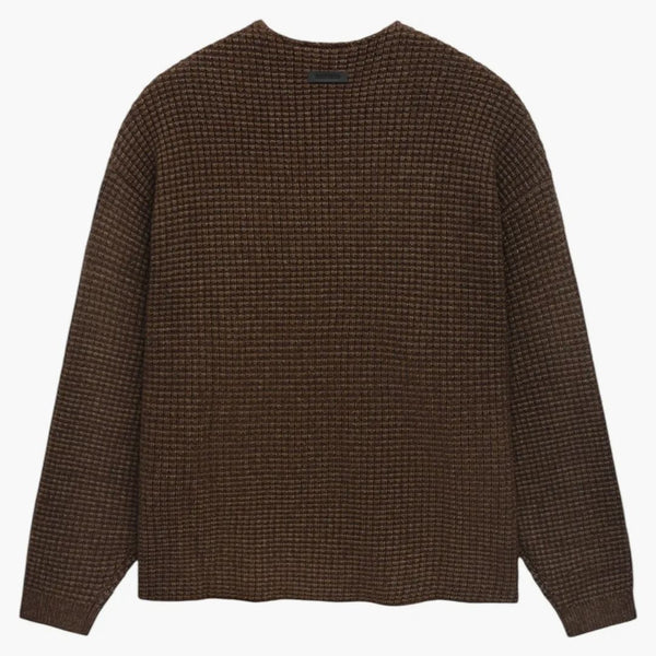 Fear Of God Essentials Heavy Waffle Crewneck Sweater Brown