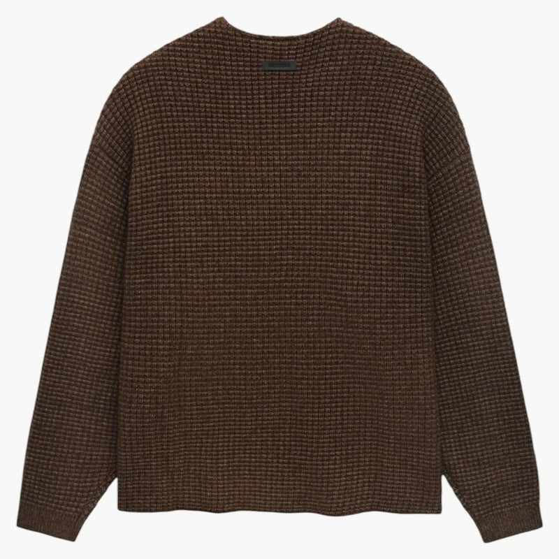 Fear Of God Essentials Heavy Waffle Crewneck Sweater Brown
