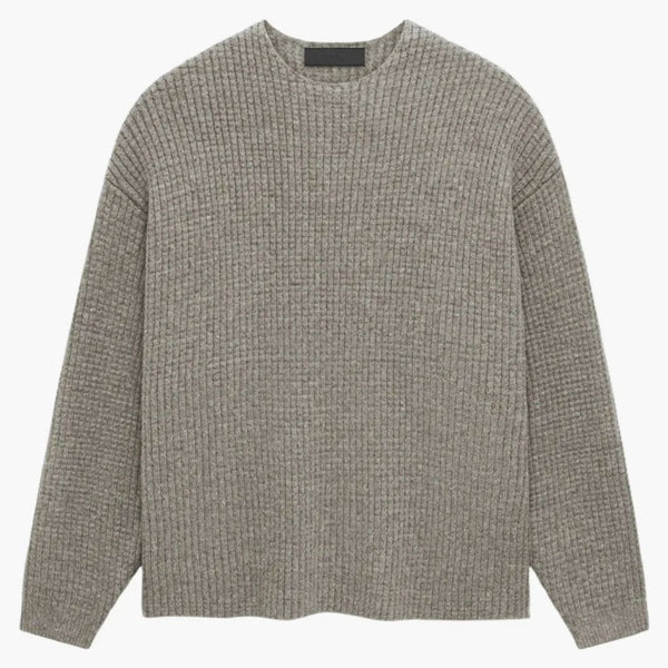 Fear Of God Essentials Heavy Waffle Crewneck Sweater Heather Gray