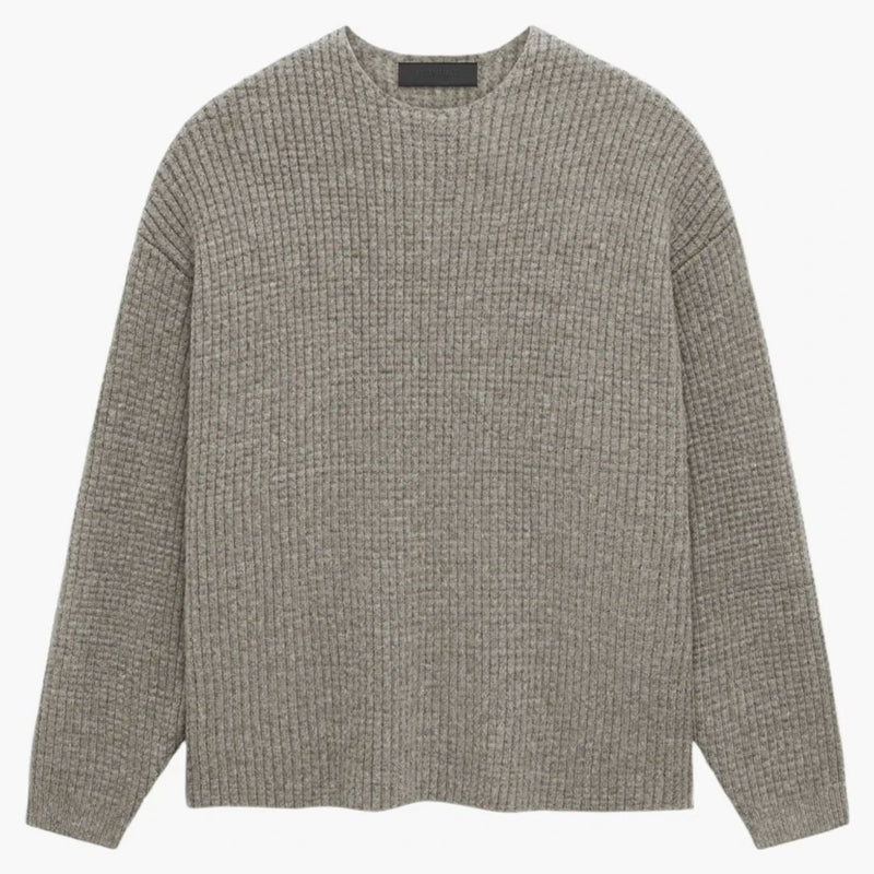 Fear Of God Essentials Heavy Waffle Crewneck Sweater Heather Gray