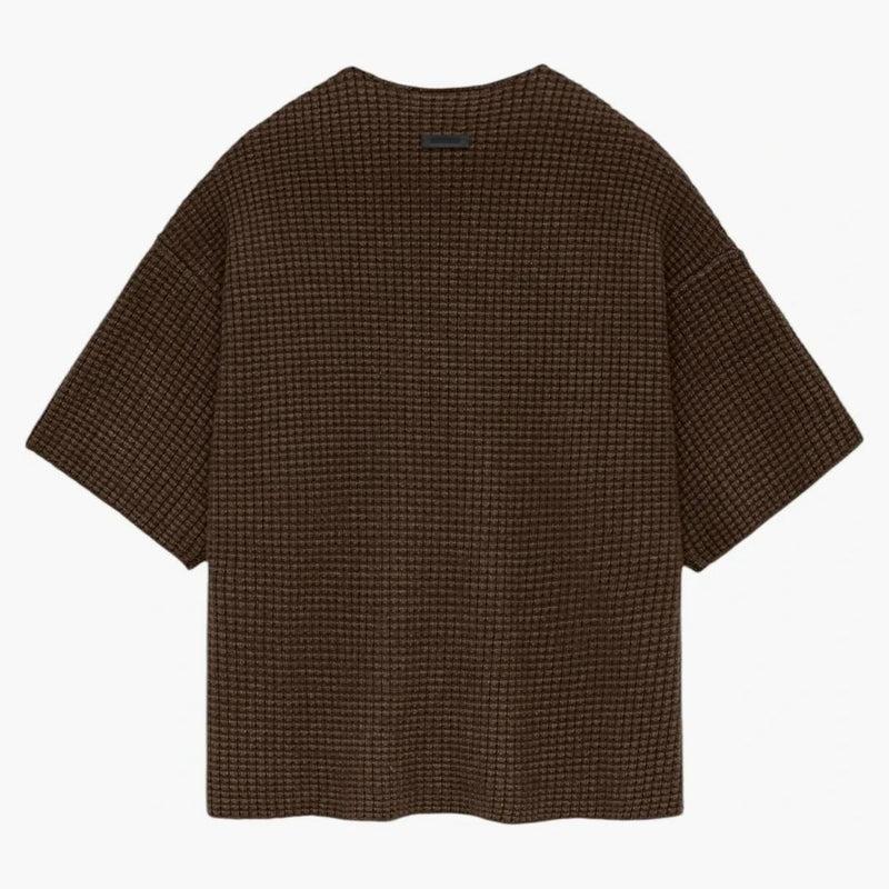 Fear Of God Essentials Heavy Waffle Short Sleeve Crewneck Sweater Brown