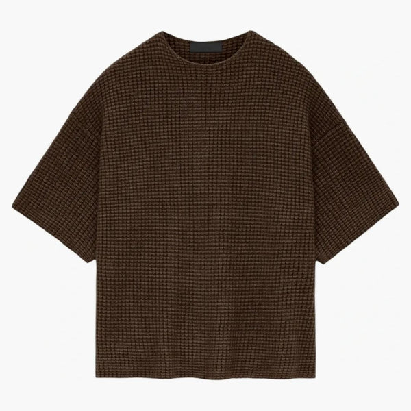 Fear Of God Essentials Heavy Waffle Short Sleeve Crewneck Sweater Brown
