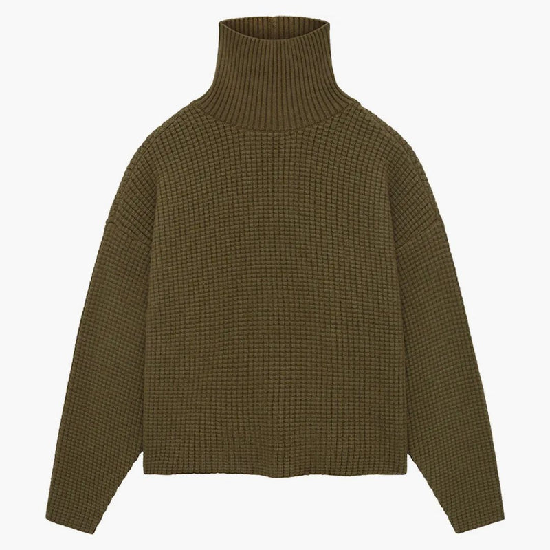Fear Of God Essentials Heavy Waffle Turtleneck Olive