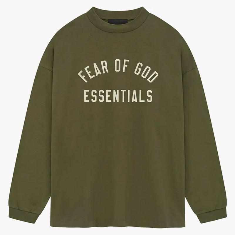 Fear Of God Essentials Jersey Long Sleeve Tee Military