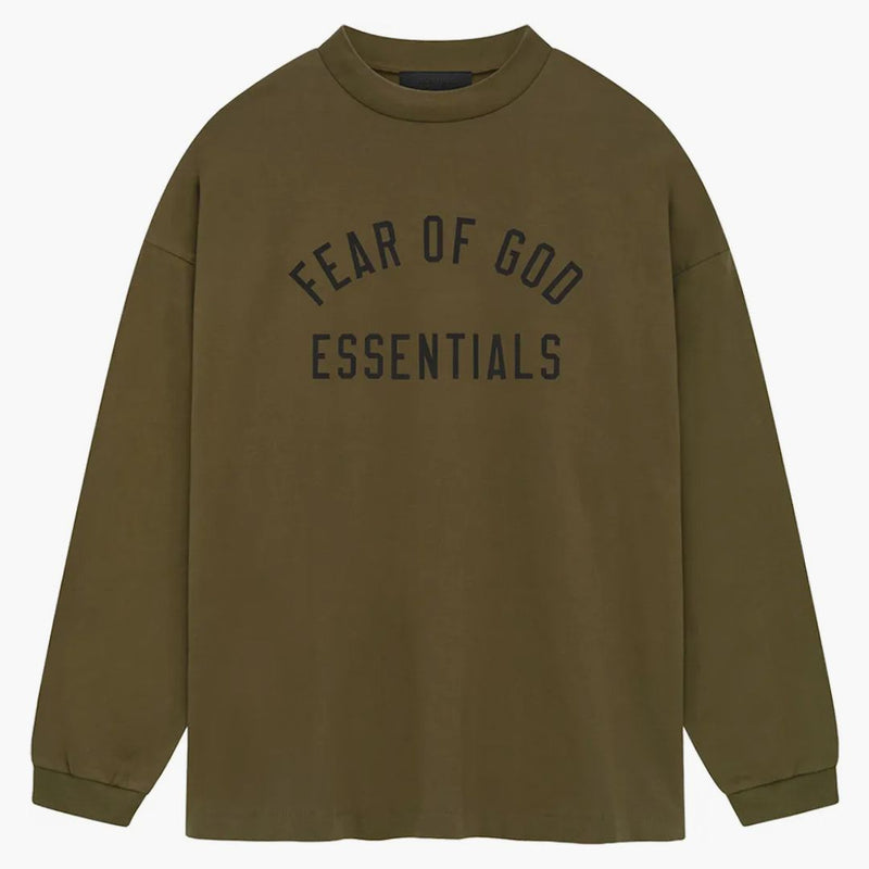 Fear Of God Essentials Jersey Long Sleeve Tee Olive