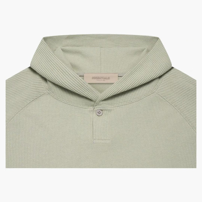 Strach z Boha Essentials Kids Big E Waffle Henley Hoodie Seafoam