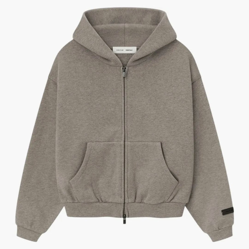 Fear Of God Essentials Kids Classic Fleece Zip-up Hoodie Homestead Heather