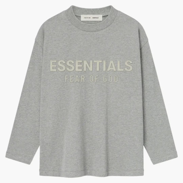 Fear Of God Essentials Kids Classic Long Sleeve Tee Concrete Heather