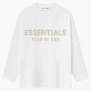 Fear Of God Essentials Kids Classic Long Sleeve Tee (fw25) Cloud White