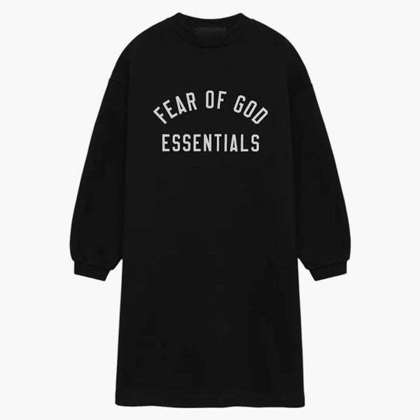 Rädsla för Gud Essentials barn fleece crewneck klänning svart