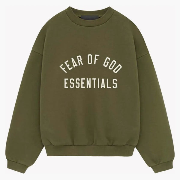 Fear Of God Essentials Kids Fleece Crewneck Military