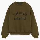 Fear Of God Essentials Kids Fleece Crewneck Olive