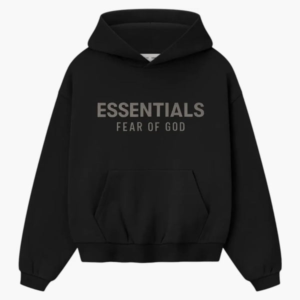 Fear Of God Essentials Kids Fleece Hoodie Jet Black