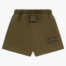 Fear Of God Essentials Kids Fleece Soccer Short Olive