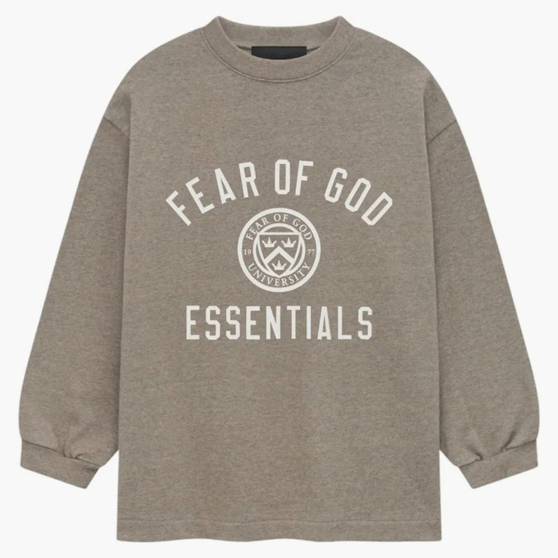 Paura of God Essentials per bambini maglia manica lunga tè (FW24) Heather Grey