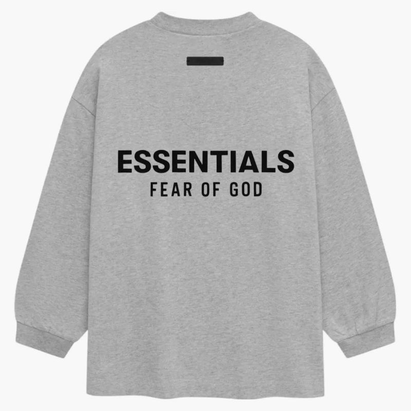 Fear Of God Essentials Kids Jersey Long Sleeve Tee Light Heather Gray