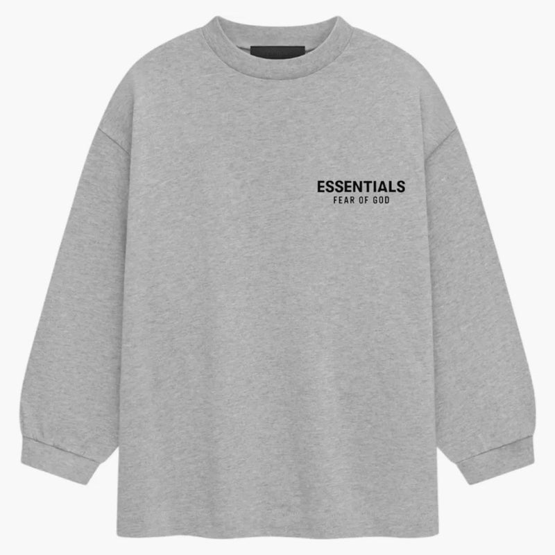 Fear Of God Essentials Kids Jersey Long Sleeve Tee Light Heather Gray