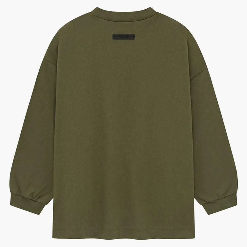 Fear Of God Essentials Kids Jersey Long Sleeve Tee Military