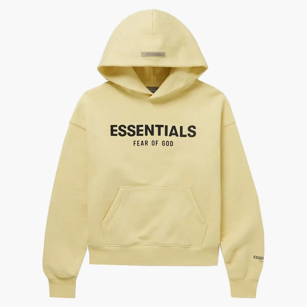 Paura di God Essentials Kids Mr. Porter Esclusivo Logo-stampa miscela di cotone con cappuccio Giordino Giardino/Crema