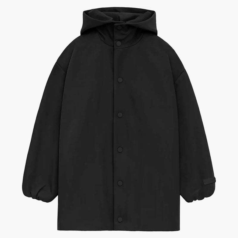Fear Of God Essentials Kids Textured Nylon Hooded Coaches Jacket Black