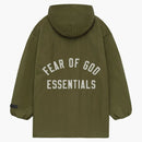 Fear Of God Essentials Kids Textured Nylon Hooded Coaches Jacket Military