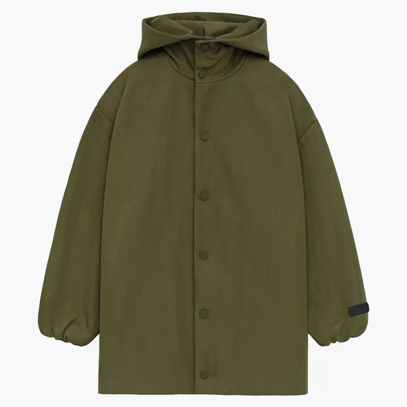 Fear Of God Essentials Kids Textured Nylon Hooded Coaches Jacket Military