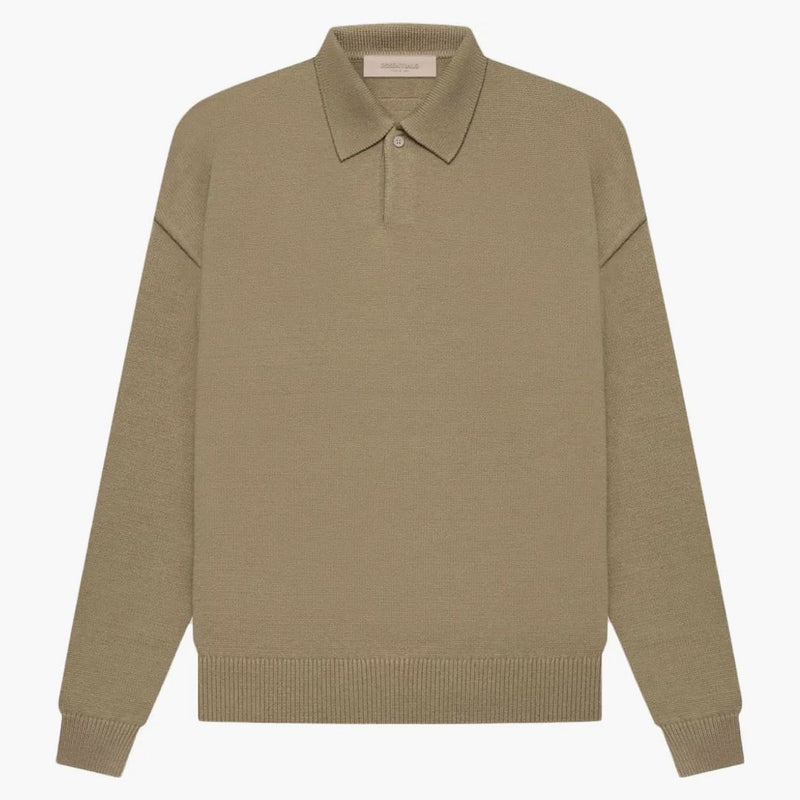 Paura di Dio Essentials Knit L/s Polo Oak