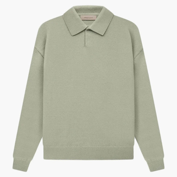 Fear of God Essentials Knit L/S Polo Seafoam