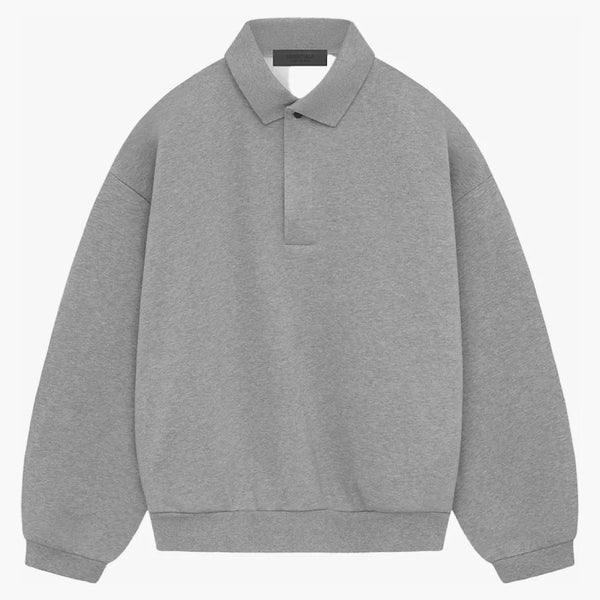 Rädsla för Gud Essentials Longsleeve Polo Dark Heather Oatmeal