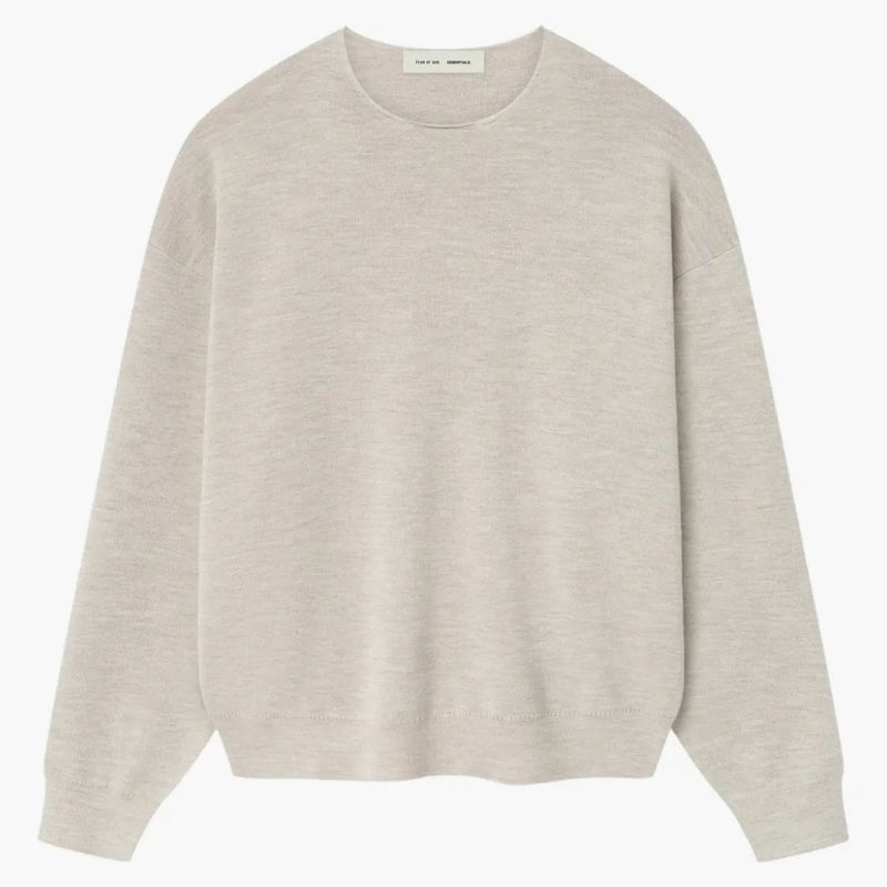 Fear Of God Essentials Merino Crewneck Sweater Heather Stone