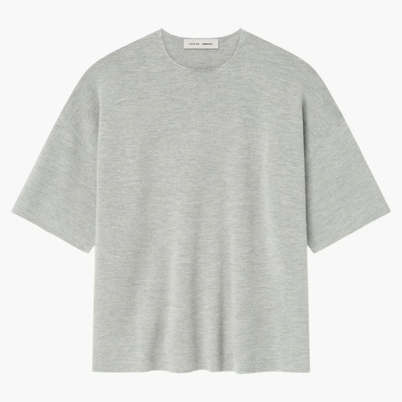 Fear Of God Essentials Merino Short Sleeve Tee Concrete Heather