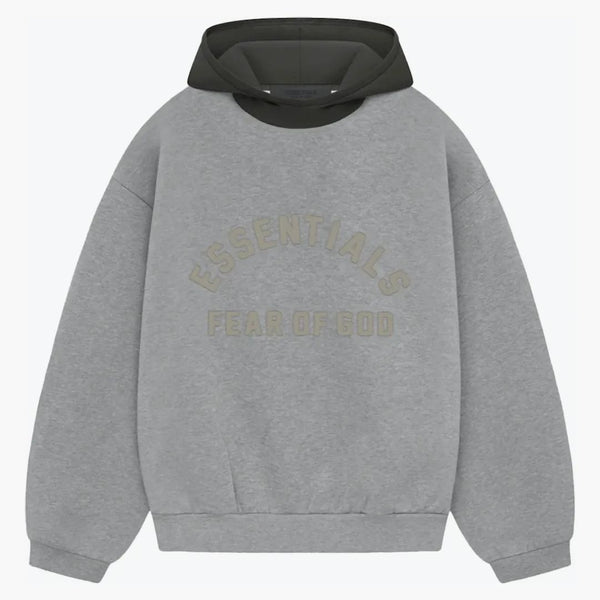 Fear Of God Essentials Nylon Fleece Hoodie Dark Heather Oatmeal/ink